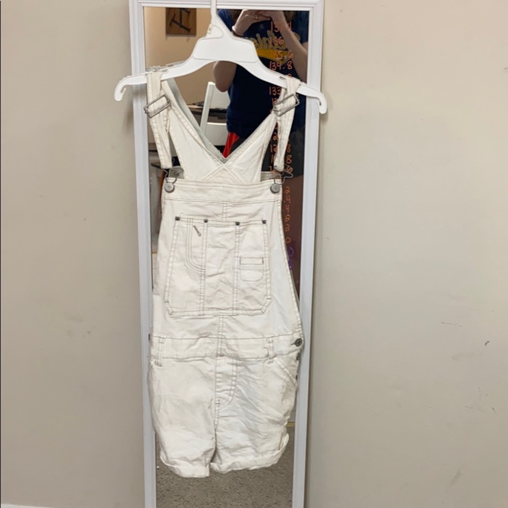 White Overall Shorts